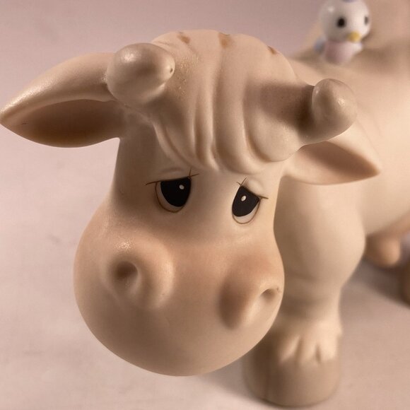Vintage Jonathan & David Precious Moments Nativity Cow 1981 Enesco Bisque E5638 - Picture 4 of 14